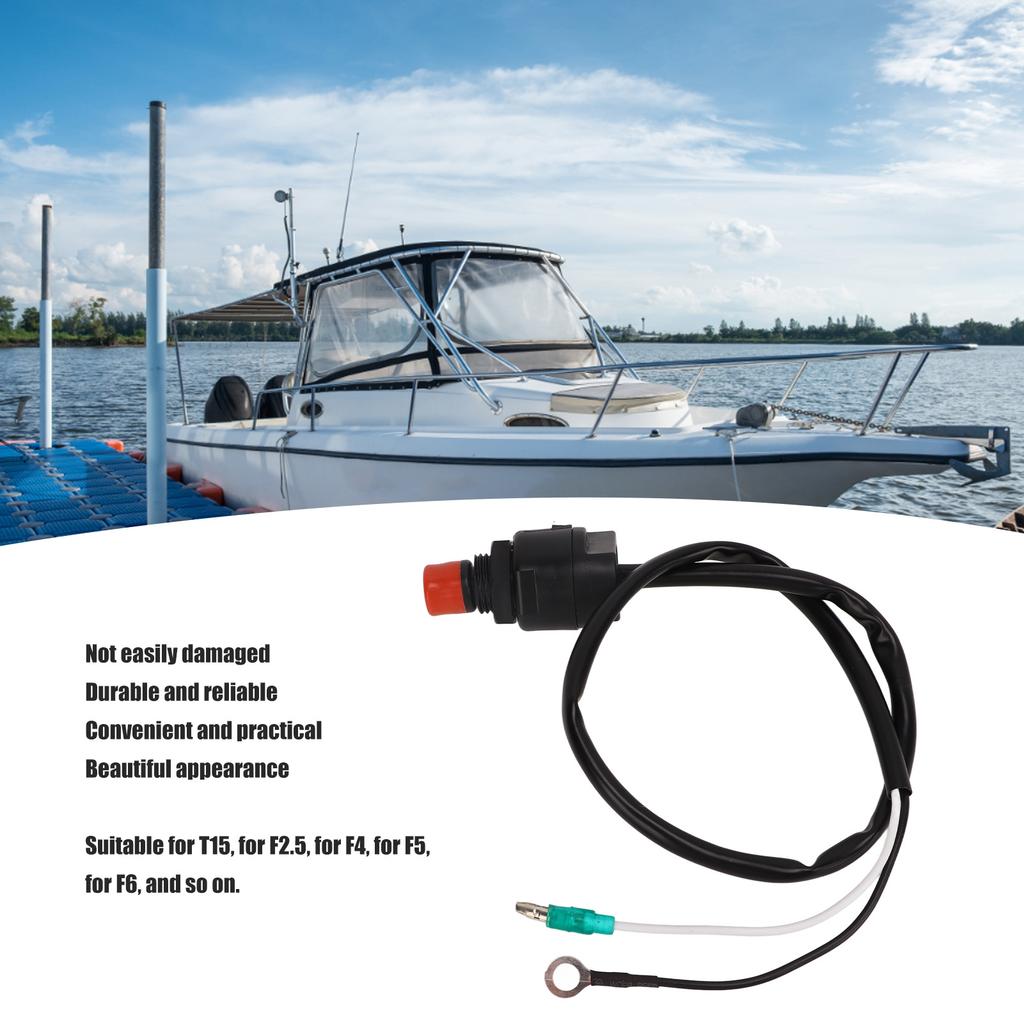 Marine Outboard Engine Stop Switch Waterproof Light ABS Engine Emergency Flameout Switch for T4 6E0?82575?00