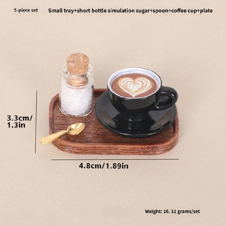 Miniature English Coffee Cup Party Accessories Alloy Coffee Cup Set Pretend Play Detail Dollhouses Decors 3 Set