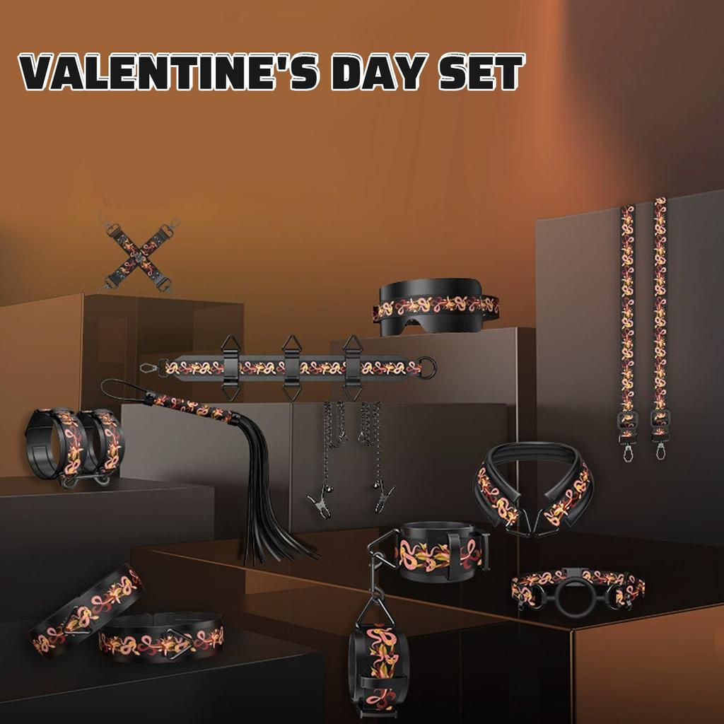 SM-sett med håndjern Bondage-tau sett med tempereringsverktøy Splittelekesett Valentinsdag SMl-gavesett