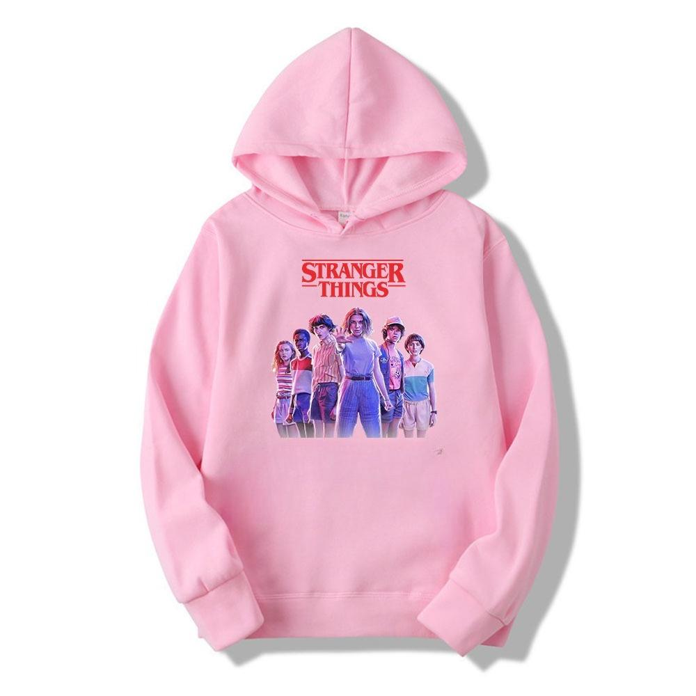 

Толстовка Stranger Things Дитяча толстовка З довгим рукавом Модна Зручна Тепла Повсякденна Толстовка для занять спортом 130 рожевий