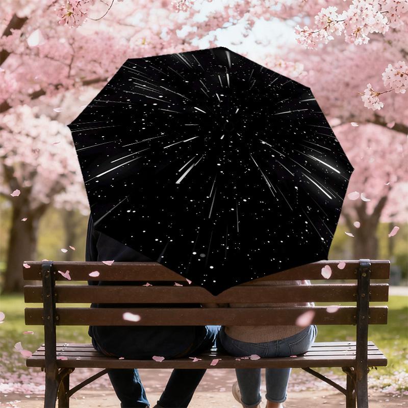 1 Stück Weltraum Sterne Regenschirm - 8 Speichen verstärkt, Automatisches Öffnen, Leicht & Langlebig, Niedliches Modeaccessoire für Draußen - K1236