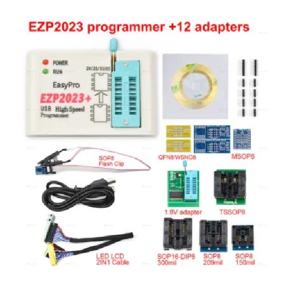 EZP 2023 support WIN7&8 64bit NEW EZP2023 high-speed USB SPI Programmer 24 25 93 95EEPROM 25 flash bios chip with adapter