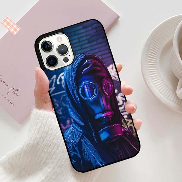 Herbstschädel Gasmaske Handyhülle Cover für iPhone 17 Air 16 16e 15 12 11 13 14 Pro Max Apple Plus Hülle