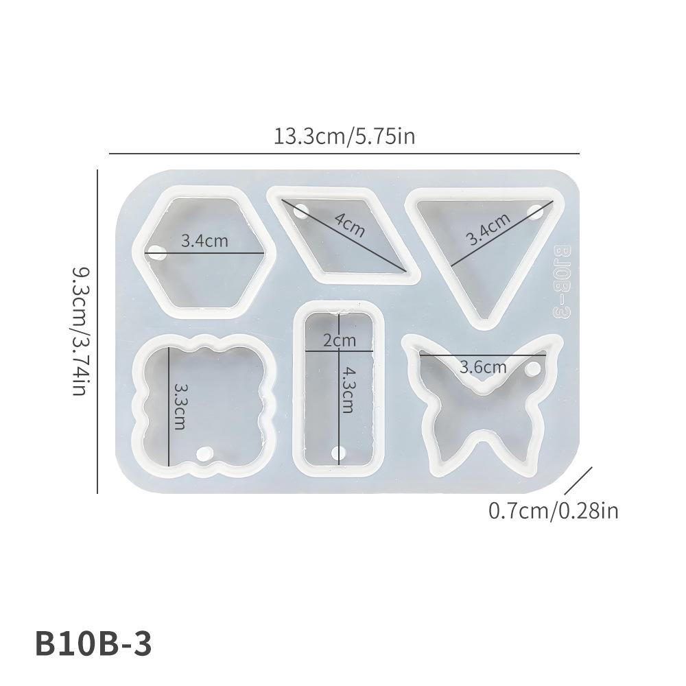Geometric Earring Silicone Mold: Butterfly, Star, Heart Keychain & Pendant