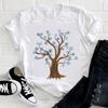 Casual Flowers Forest Graphic Women's T-Shirt Summer Blouse Loose 90S Short Sleeve O-Neck Tees Ladies White Tops Female Clothing