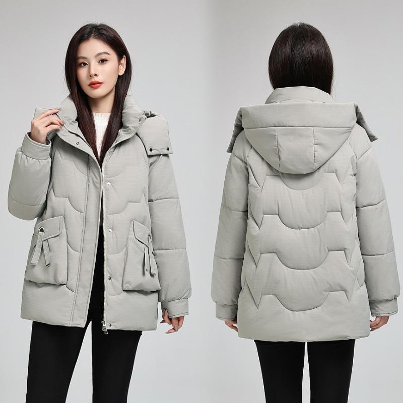 Large Size Cotton Clothes Jacket Women's New Fashion Loose and Thin with Cotton Clothes Thickened Warm Bread Clothes