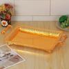 European Style Fruit Plate Design Metal Cake Tray With Rectangular Hand Held Golden Food Fruit Tray For Home Wedding Decoration