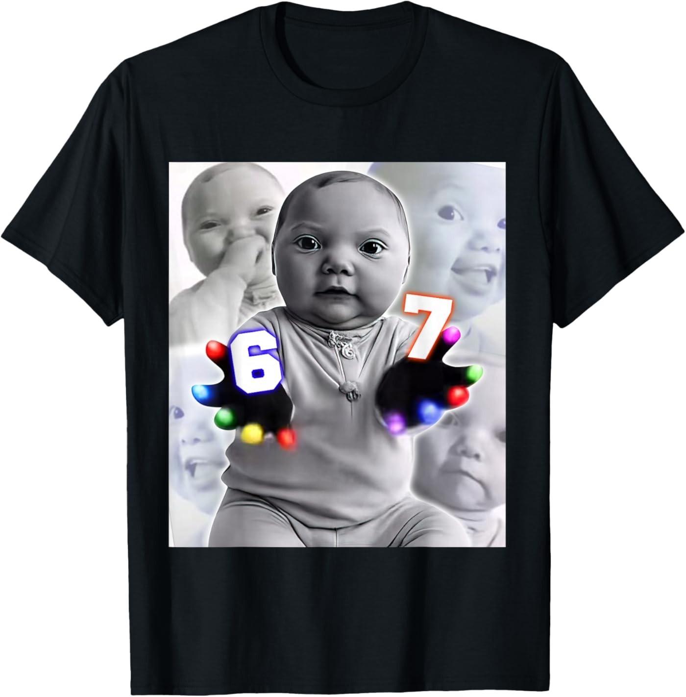 Gloving Niche 67 Six Seven Hand Funny Ai Meme T- Unisex T-Shirt M