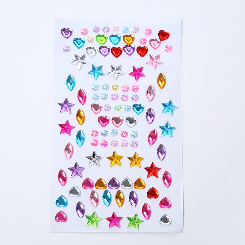 Children's 3D Crystal Gem Cartoon Stickers: Shiny Princess Rewards & Educational Stationery