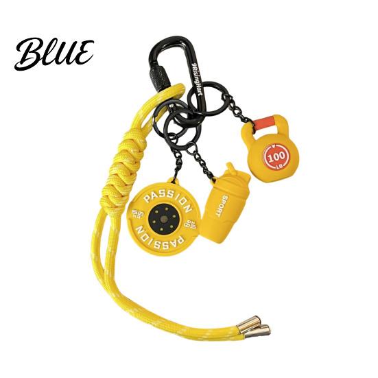 Fitness Enthusiast Keychain Weightlifting Equipment Charm with Keyring Weight Plate