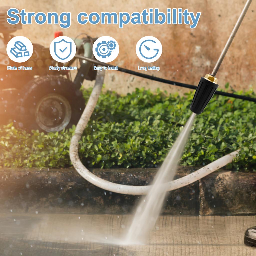 Pressure Washer Tip Turbine Nozzle with 1/4inch 3/8inch Quick Connector Brass Rotating Turbine Nozzle Set with 7 Spray Nozzle