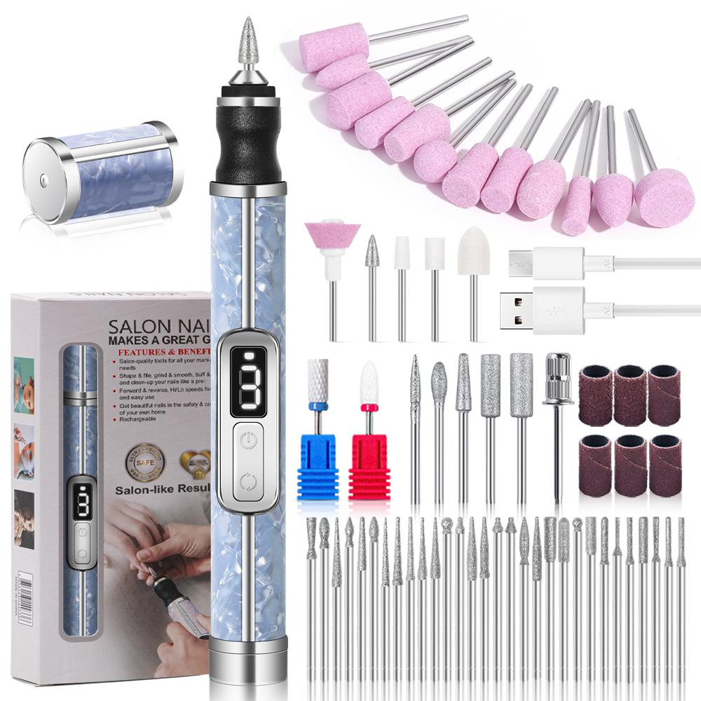 Electric Nail Drill Professional Nail Polishing Machine Multiple Gears Low Noise Nails Sander File Set For Manicure Salon Tools