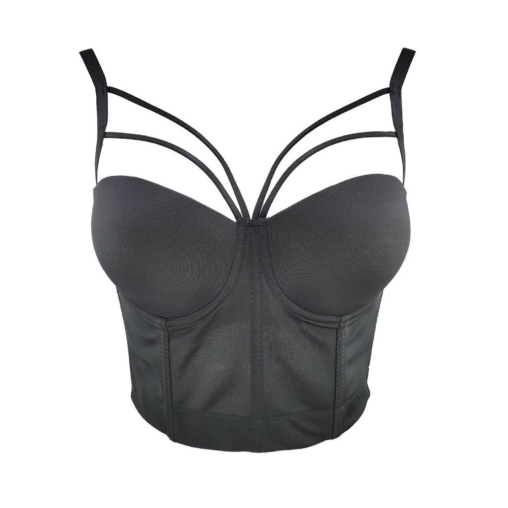 Classic Women Black White Dot Tube Top Corset Bustier Girl Sexy Push Up Vest Bralet Lady Bra Cropped Tops Club Party Lingerie
