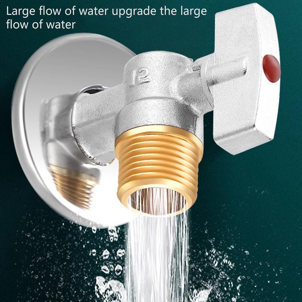 Brass Turn Shutoff Valves 1/2" Connection Heavy Duty Angle Stops Valves Quick Fixing for Water Heater & Sink Faucet