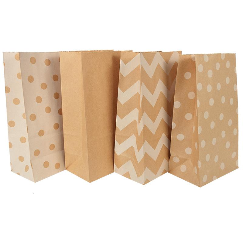 10/20Pcs Cookie Gift Paper Bags Candy Snack Food Packaging Bags Wedding Birthday Party Supplies Baby Shower Christmas Decoration