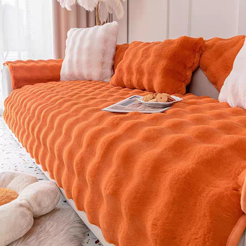 

Internet Celebrity Rabbit Plush Thickened Sofa Cushion Bubble Plush Non-Slip Seat Cushion Nordic Ins Style Plush Sofa Cover 70*70cm