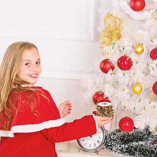 Fargerik Lyslenke Ekstra Lang Klar Farge Glatt Overflate Kan Klippes Fritt Bred Anvendelse Dekorativ Plast Juletre Fargerike Kunstige Lyslenker