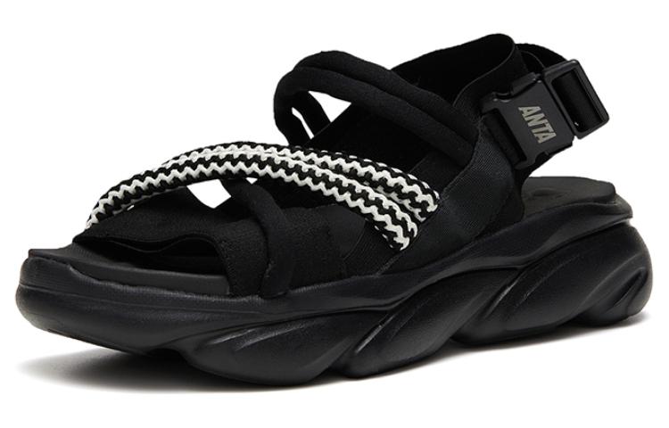 Women's Sandals Anta Life Collection Comfortable Sports Sandals Women's Black White