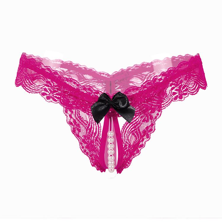 Sexy G-spot Temptation Ngerie, Vibration Free and Sexy Open Style Crotch Pearl Lace Underwear Sissy Panties Thongs Women Sexy
