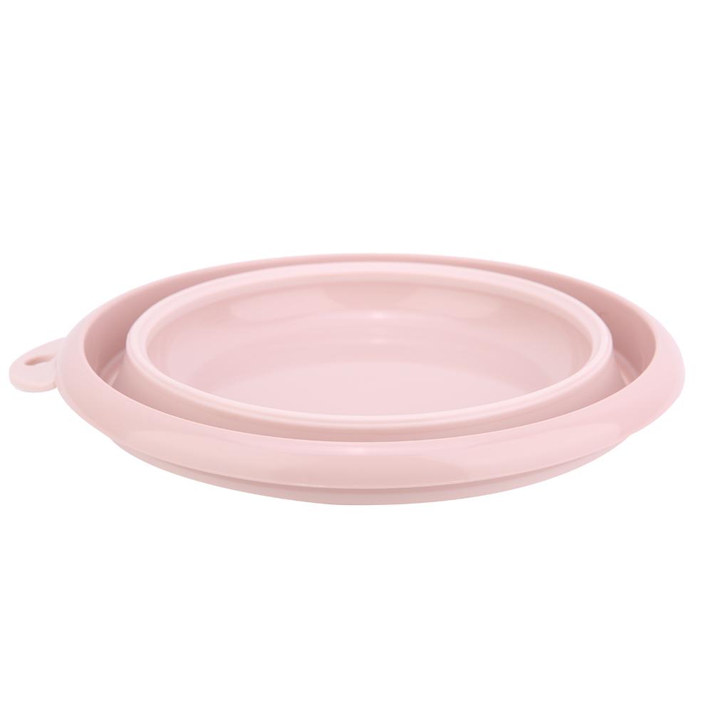 Ciotola Pieghevole da Viaggio per Campeggio all'Aperto Cucina Plastica Pieghevole Vasca per Piatti;rosa: