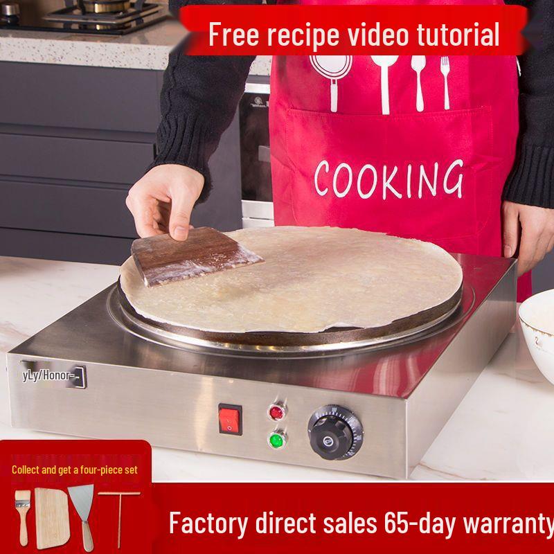 Electric Cast Iron Crepe & Pancake Griddle for Home Use