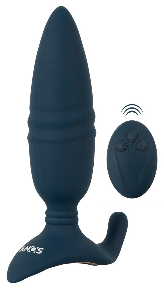 Plug vibrant Butt Thrust 14.5 x 4cm Bleu - ANOS - Plugs Vibrants