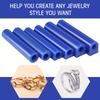 7Pcs/Set Wax Ring Sizer with Carving Knife Blue Wax Tubes Ring Jewelry Carving Mold Hole Jewelry Casting Molds