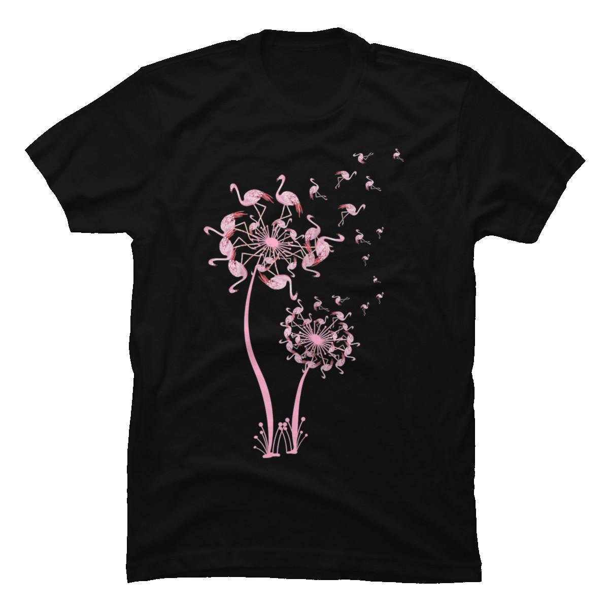 Flamingo Dandelion Flower Tshirt Cute Flamingo Lover Gifts S