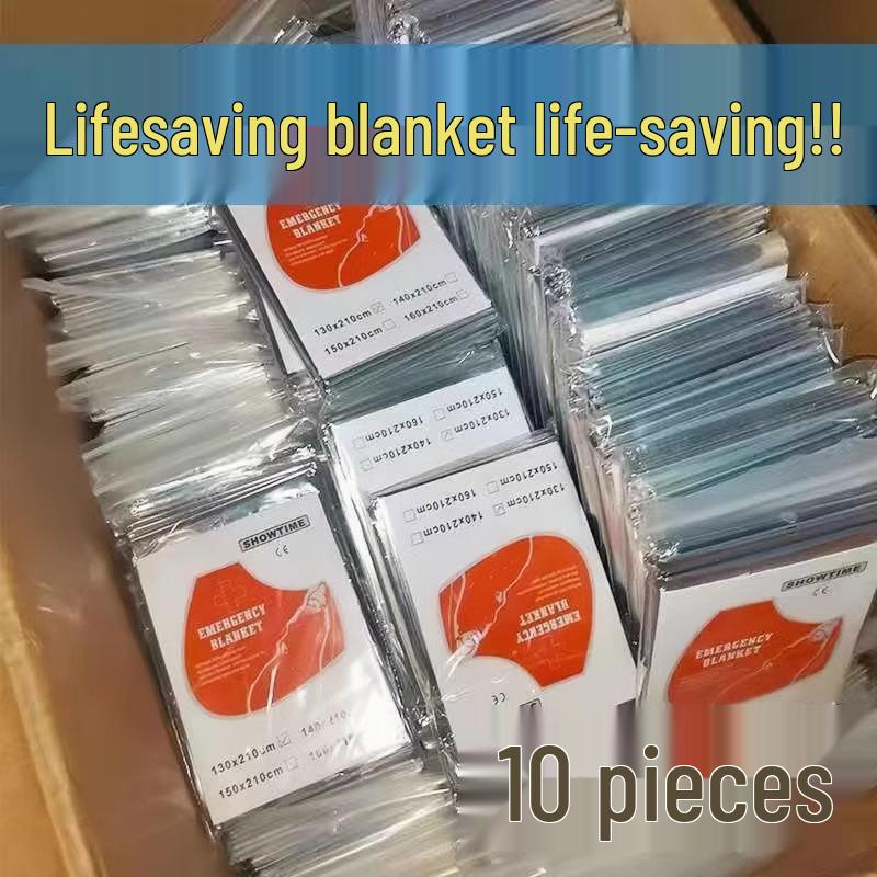 

Multifunctional Emergency Thermal Blanket: Outdoor Survival, Anti-Freeze, Cold-Proof, Aluminum Film, Wilderness First Aid, Travel Essential. 140*210 Silver