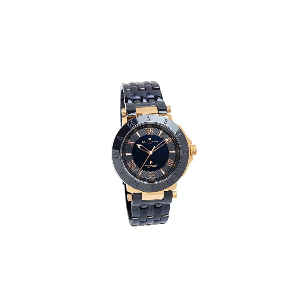 Salvatore Marra Men s Solar Radio Watch Royal Blue Stainless Steel SM18112SS-PGBL