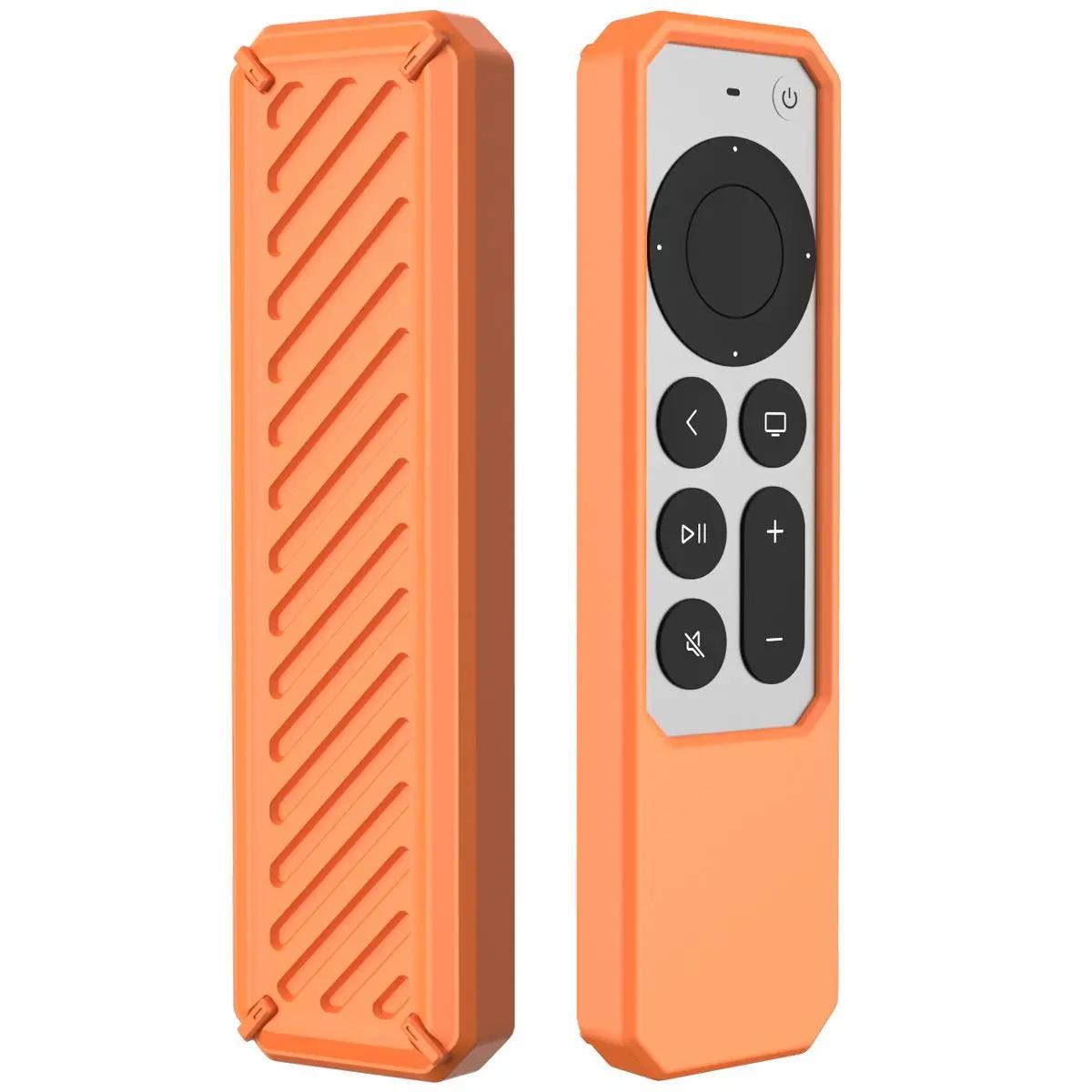 

Non-slip Soft Shell Remote Controller Protector Silicone Cover Remote Control Skin Protective Case For Apple TV 4K Siri Remote оранжевый