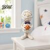 Spooky Figure Mummy Holding Pumpkin Halloween Decoration, Resin Zombie Statue Desktop Figurine for Indoor Shelf, Tiered Tray Decor Desk Ornament