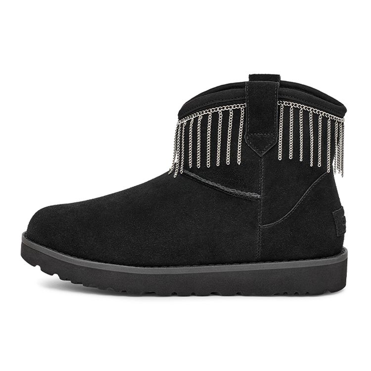 UGG Classic Mini Fringe Waterproof Short Snow Boots Women Boots Black 1127454-BLK 36