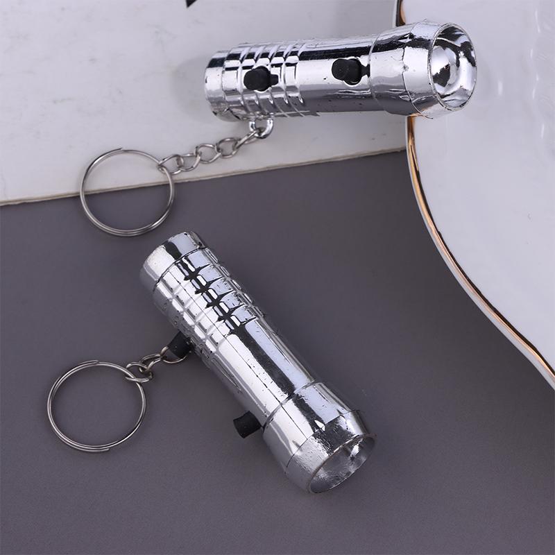 1/5/10Pcs 2 In 1 Mini Led Keychain Led Torch Light And Uv Purple Flashlight Keyring For Money Detector Mini Pocket Torches