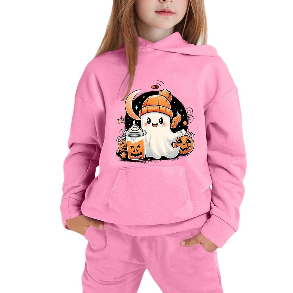 Kids Hoodie with Halloween Print - Long Sleeve Pullover Sweatshirt for Boys and Girls
