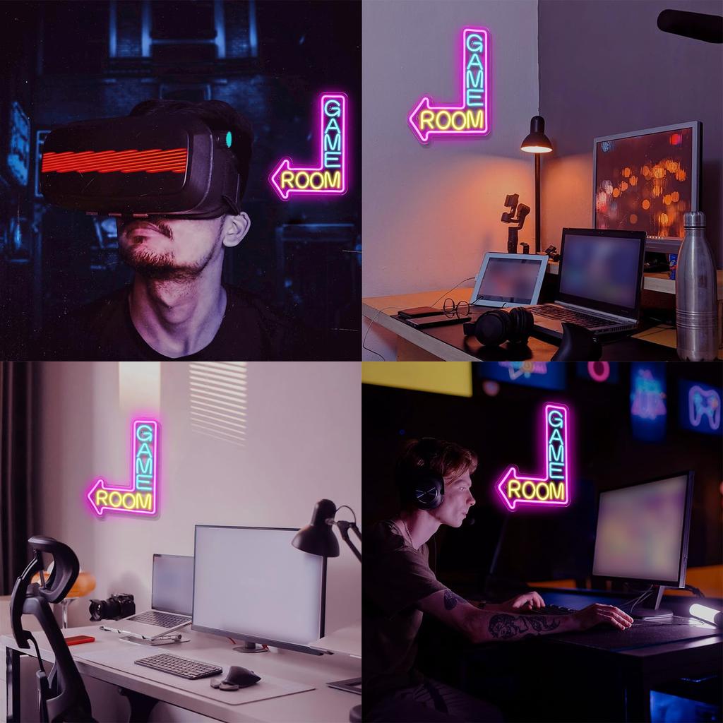 Game Room Neon Sign Gaming for Wall Decor Man Cave Signs for Game Room Teen Boy Bedroom Home Bar Club Decorations Gifts