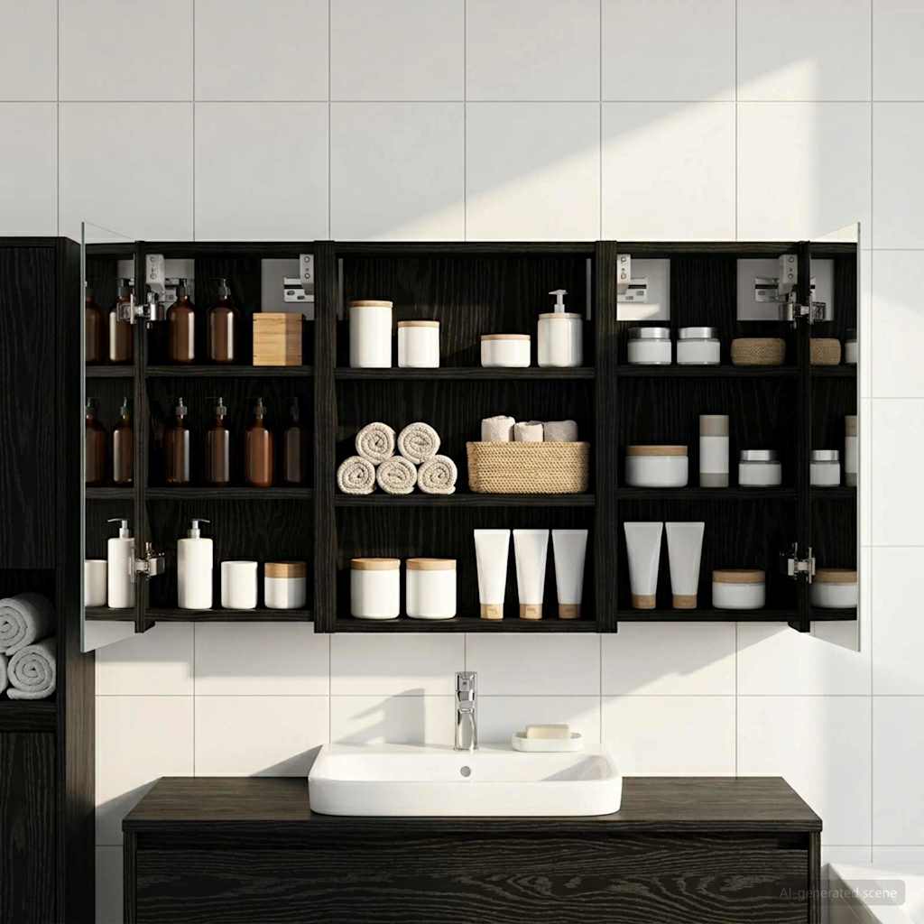 Bathroom Cabinet Set 3 Pcs 100 X 10.5 X 50 Cm Particleboard
