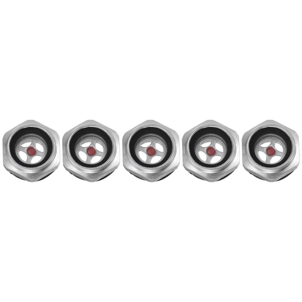 Strong Bending Strength Oil Level Sight Glass 5pcs 17mm / 0.67\" Overall Height 26mm / 1.02\" Hex Width Aluminum