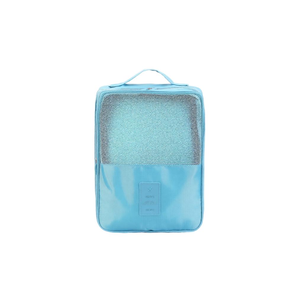 Double Layer Shoe Storage Bag Portable Travel Shoe Organizer with Zipper Mesh Top and Handle for Easy Carrying and Protection