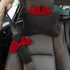 Red Bow Car Interior Neck Pillow Headrest Car Seat Belt Shoulder Cover Steering Wheel Cover Cute Women Car Decorations Supplies