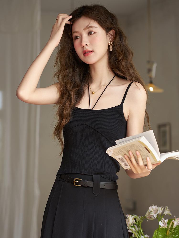 Mishow Pletené tílko pro ženy 2024 Nové Dojíždění Ke všemu Pevné Niche Design Pulovrové topy MXD13D0023