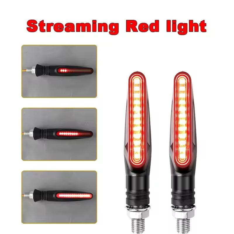 Moto Led Flowing Water Blinker Bendable Flashing Signals Lamp Universal Motorcycle Turn Signal Light Built Relay 12V Flasher