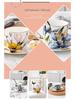 Exquisite Bone China Coffee Cup & Saucer - Hand-Painted Blooming Iris, Ideal Birthday Gift