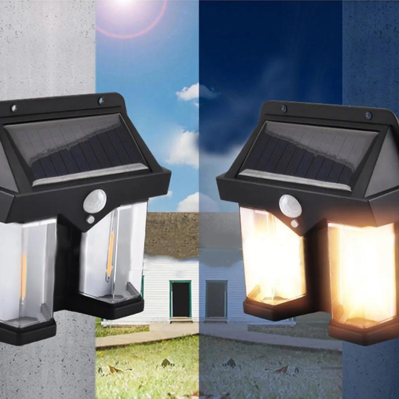 LED Solar Light Wireless Sensor Three-mode Waterproof Solar Wall Lamp Outdoor Motion Garden Decoration LED Tungsten Light Bulb