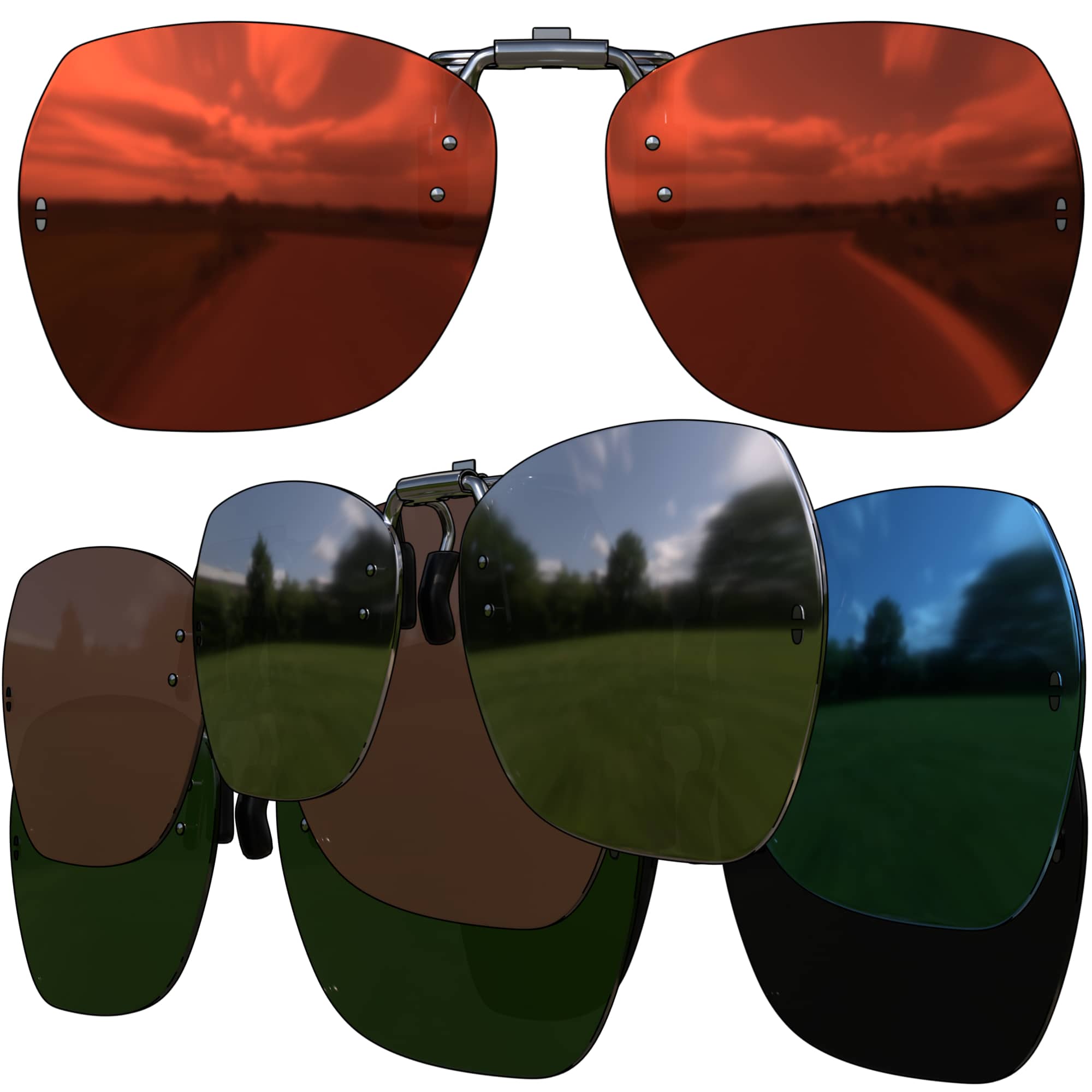 

Men s Women s Glasses Clip-On Polarized One Size чорний