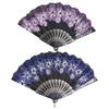 Chinese Style Silk Fabric Fan Folding Fan Wedding Fan Art Gifts Dance Hand Fan Vintage Folding Flower Fan Ancient Hanfu Fan