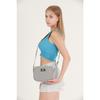 Black U35 Canvas Fabric Women's Shoulder Bag With Single Zipper Compartment And Adjustable Strap U:14 E:20