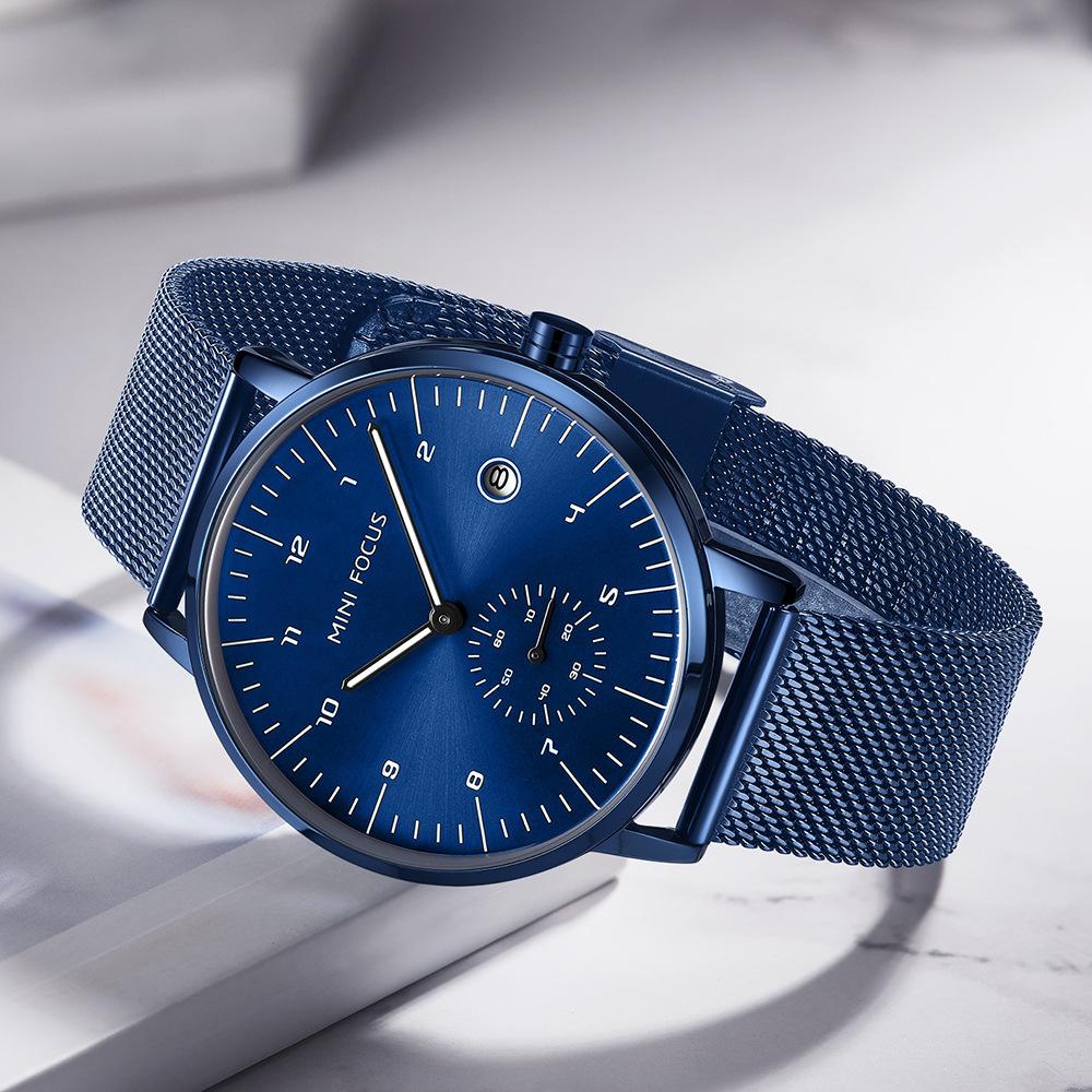 Watch Casual Men's Watch Calendar Waterproof Milan Mesh Strap Men's Watch