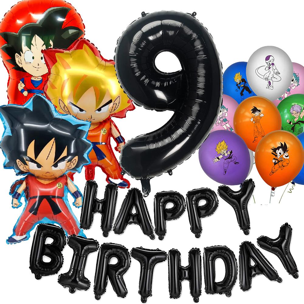 Dragon ball Birthday Decoration Goku Figure Stickers Balloons Disposable Tableware Tablecloth Straw Plates Baby Shower Supplies