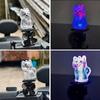 Wind Powered Light Up Dog Figurine for Motorcycle Handlebar  Animated Animal Handlebar Decoration Fun Night Riding Accessory